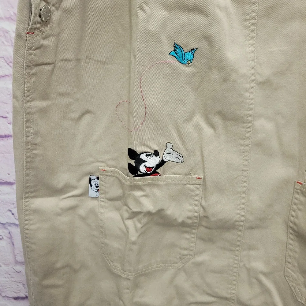 VTG 90s Mickey Unltd Jerry Leigh Jumper Dress XL Overall Embroidered Cottagecore
